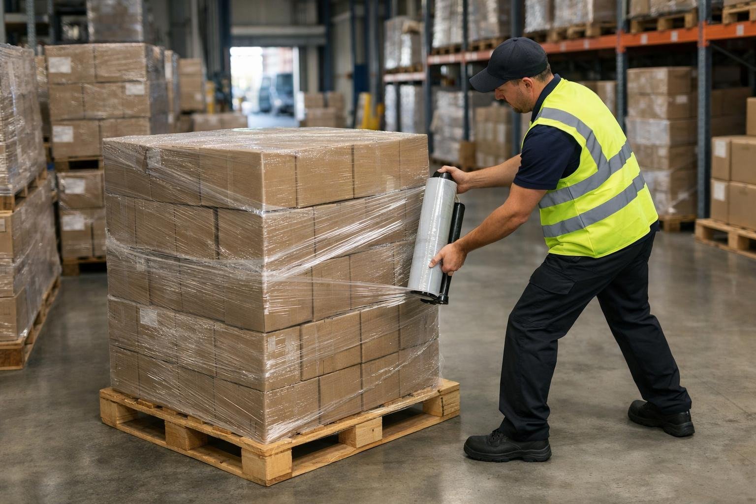 Cómo calcular consumo de stretch film por pallet